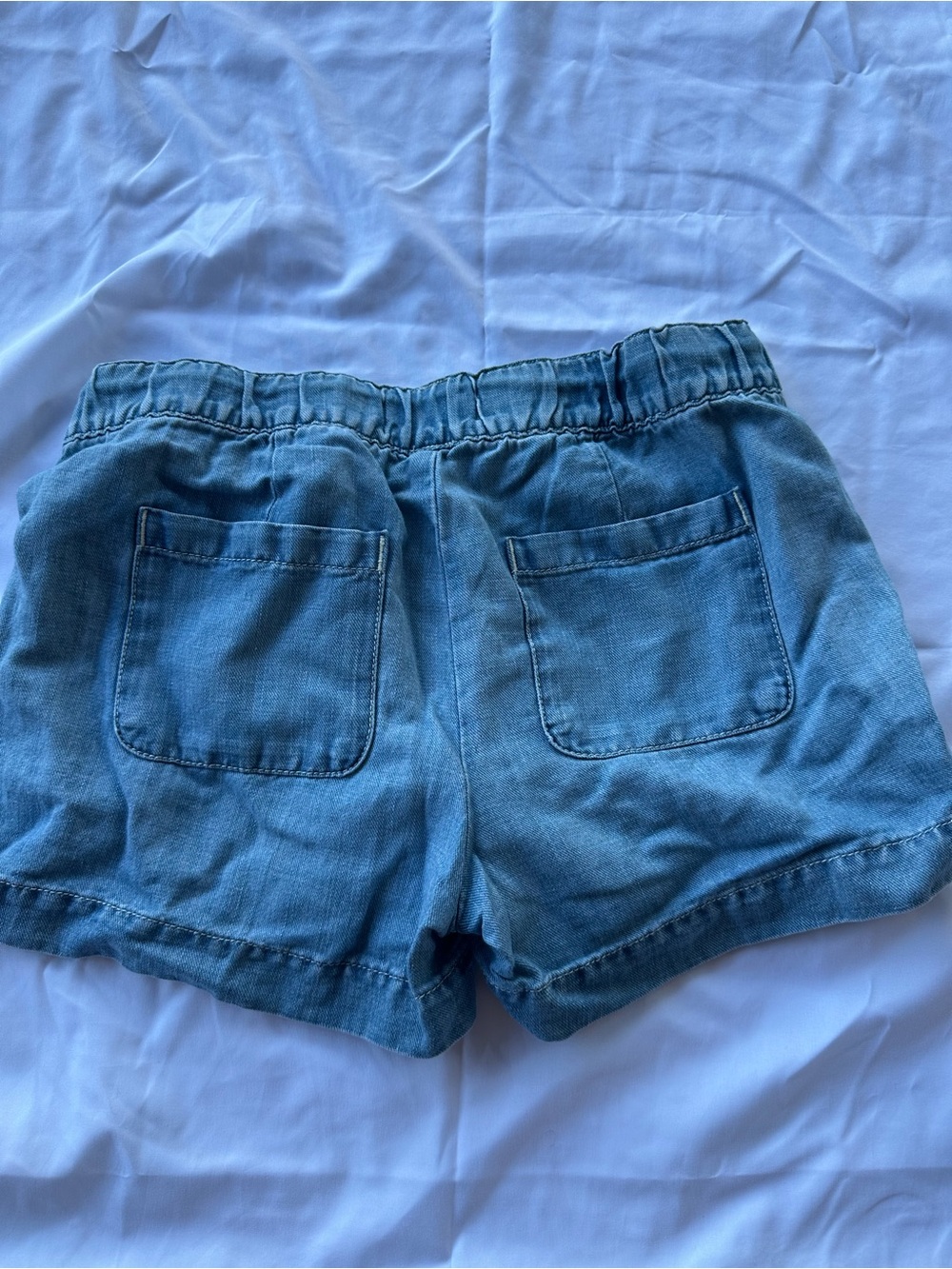 LOFT Denim Blue Embroidered Drawstring Shorts - Picture 2 of 2